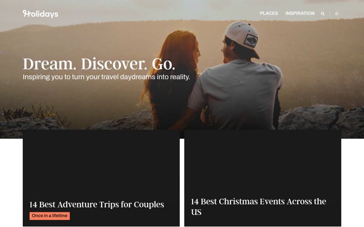 Screenshot of holidays.com