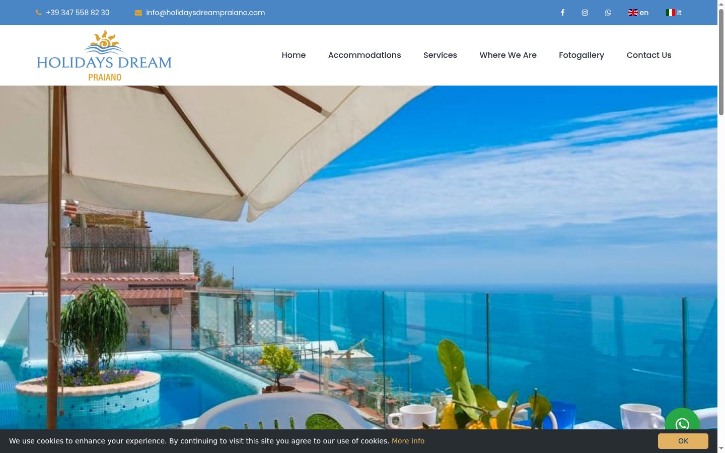 Screenshot del banner di consenso mostrato prima di qualsiasi interazione