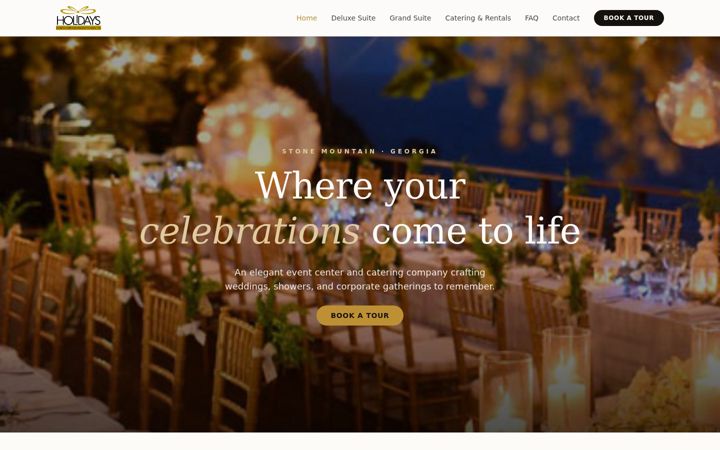 Screenshot of holidayseventcenters.com