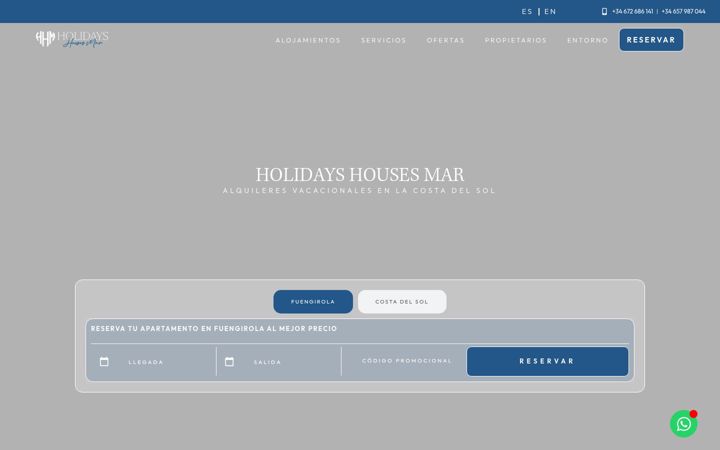 Screenshot of holidayshousesmar.com