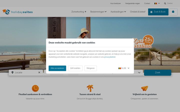 Screenshot of holidaysuites.be