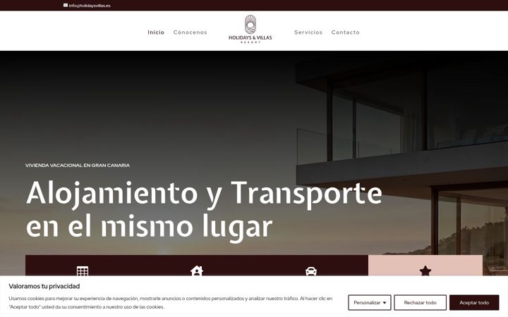 Screenshot of holidaysvillas.es