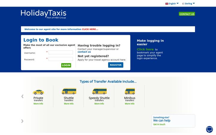 Screenshot of holidaytaxisagents.com