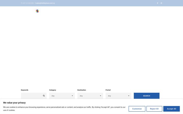 Screenshot of holidaytours.com.cy