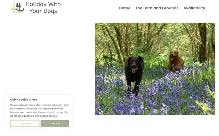 Screenshot of holidaywithyourdogs.co.uk