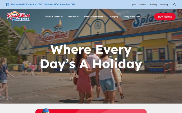 Screenshot of holidayworld.com