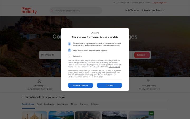 Skjermbilde av holidify.com