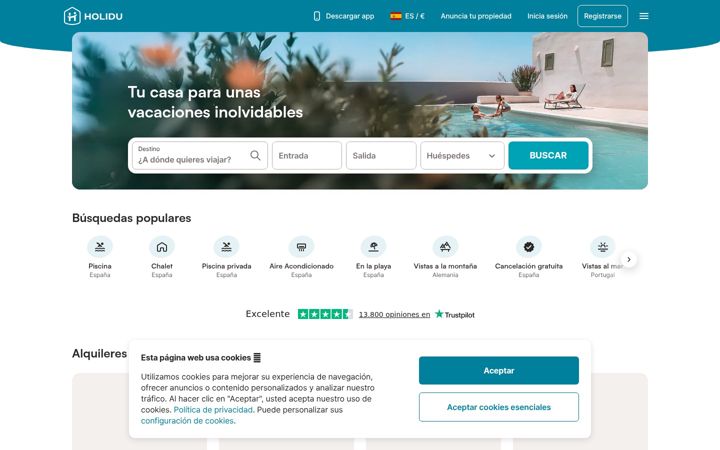 Screenshot of holidu.es