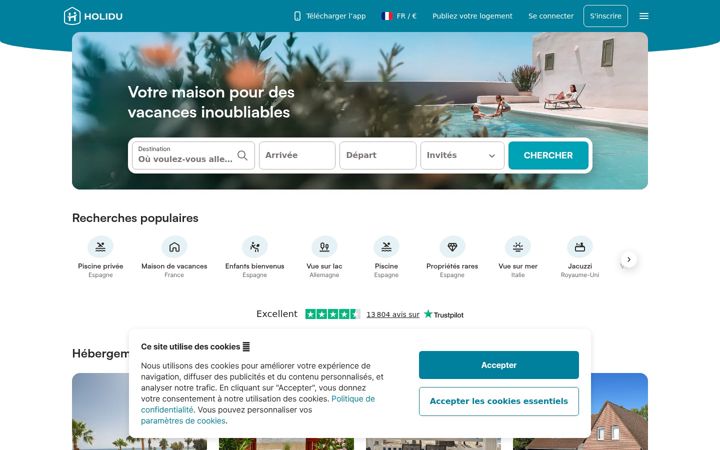 Screenshot of holidu.fr
