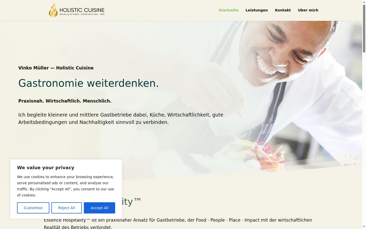 Screenshot of the consent banner shown before any interaction