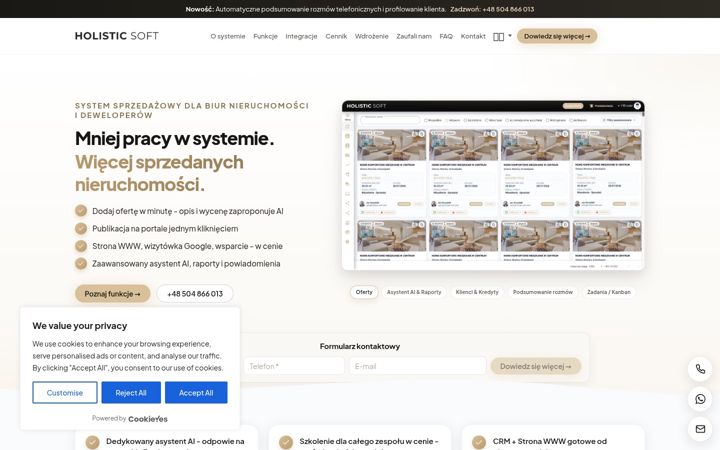 Екранна снимка на holistic-soft.com