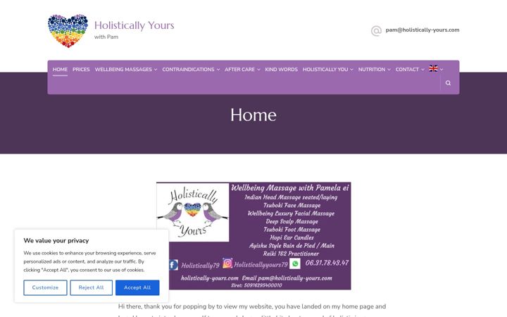 Екранна снимка на holistically-yours.com