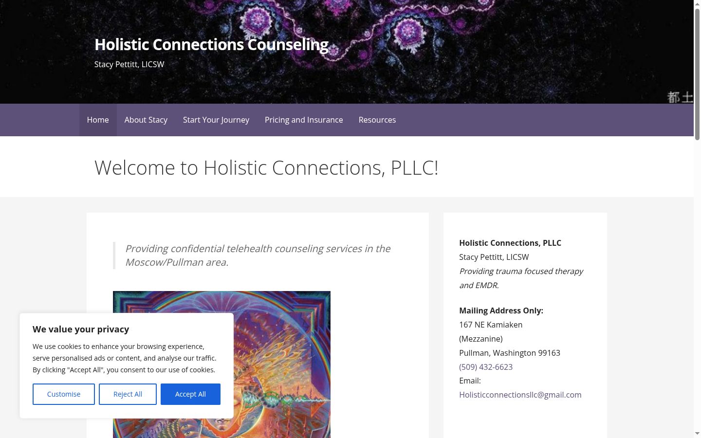 Screenshot of the consent banner shown before any interaction