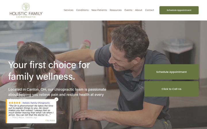 Екранна снимка на holisticfamilychiropractic.com
