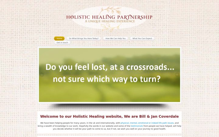 Screenshot ta' holistichealingpartnership.com