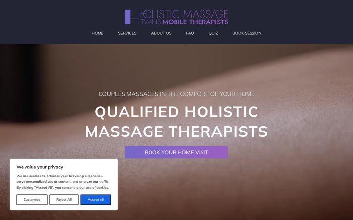 Screenshot of holisticmassagetwins.co.uk