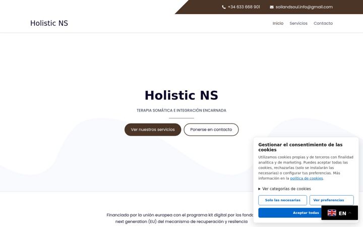 Екранна снимка на holisticns.com
