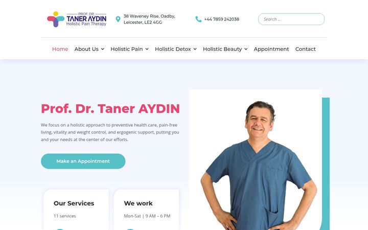 Screenshot of holisticpaintherapy.co.uk