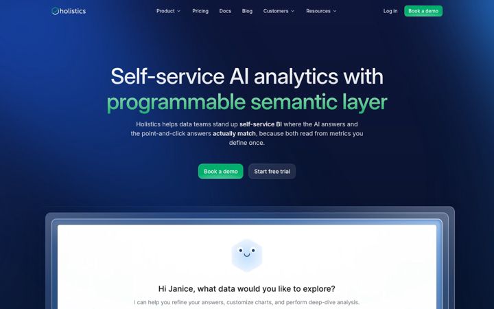 Screenshot of holistics.io