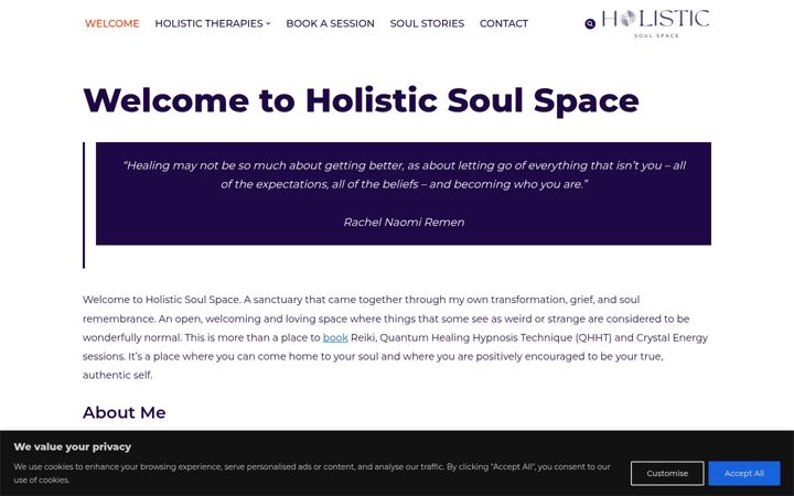 Screenshot of holisticsoulspace.org