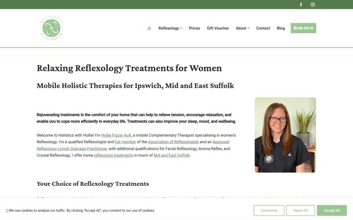 Screenshot of holisticswithhollie.co.uk