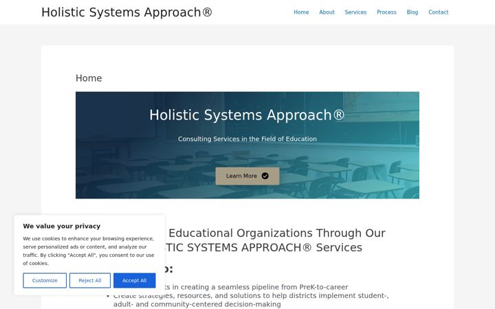 Screenshot of holisticsystemsapproach.org