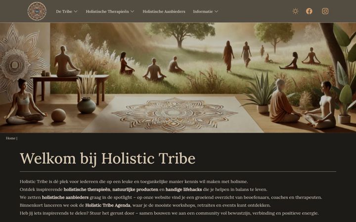 Captură de ecran a holistictribe.nl