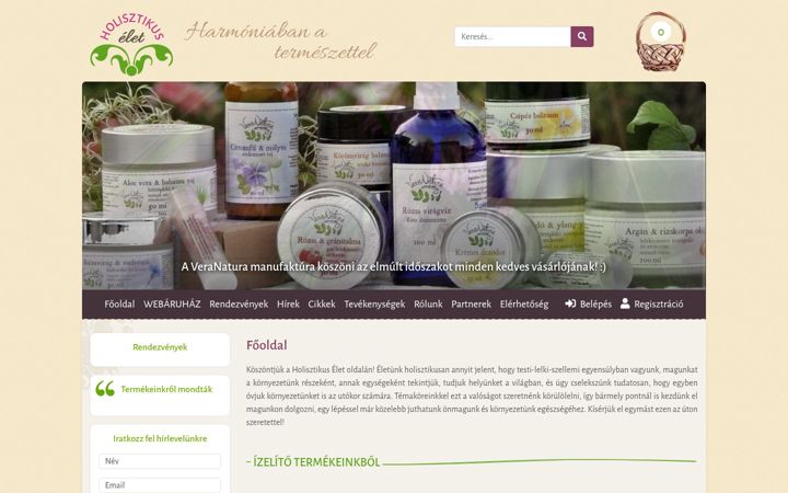 Screenshot of holisztikuselet.hu