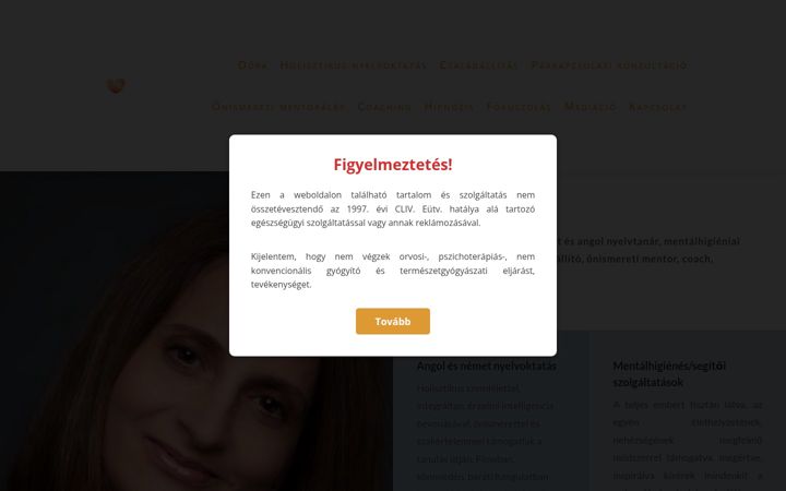 Screenshot of holisztikustudat.hu