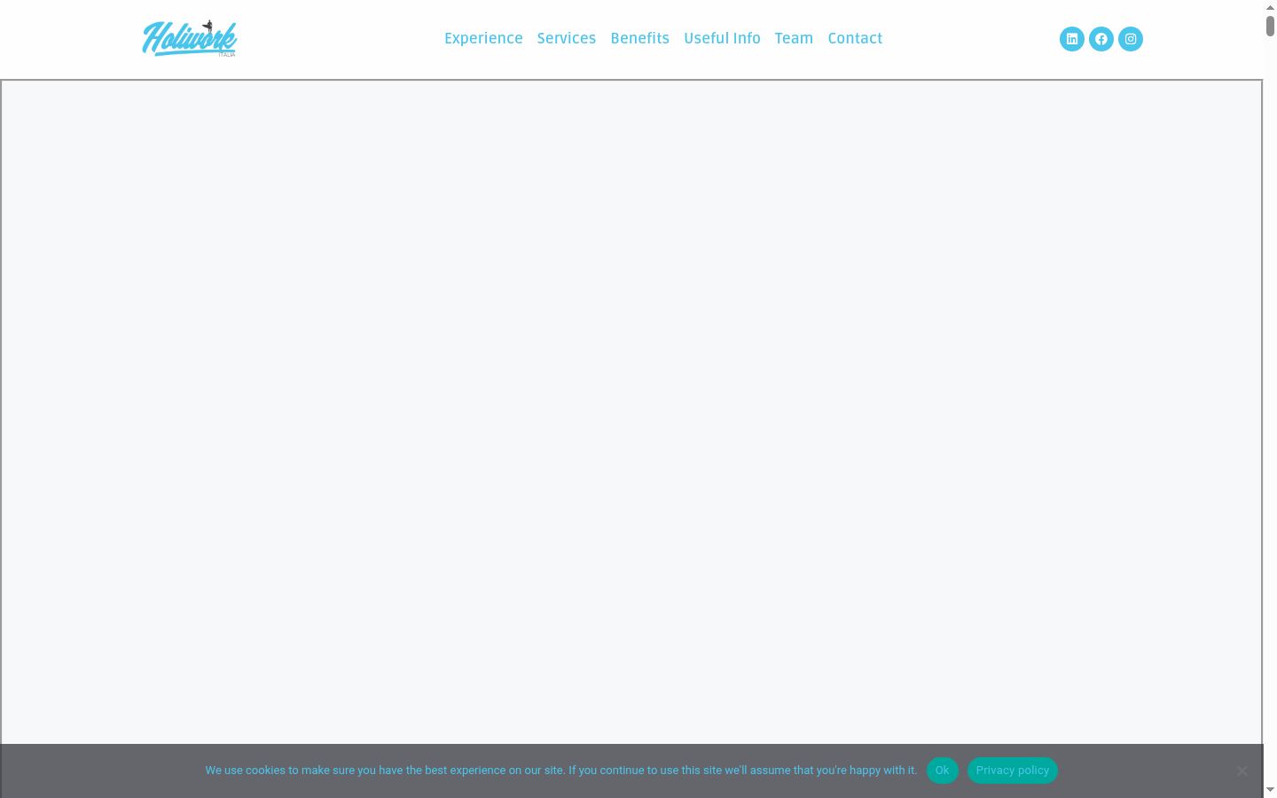 Screenshot del banner di consenso mostrato prima di qualsiasi interazione