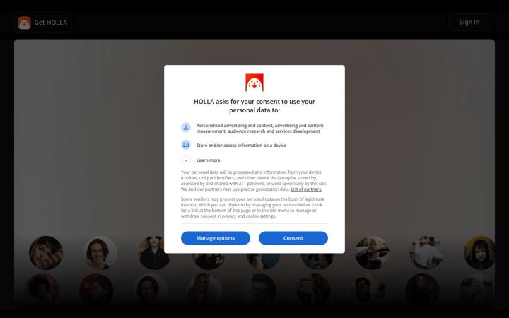 Screenshot of holla.world