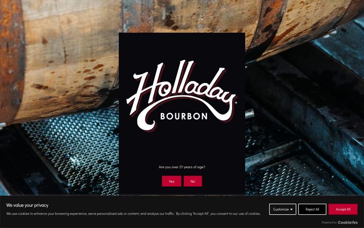 Screenshot of holladaybourbon.com