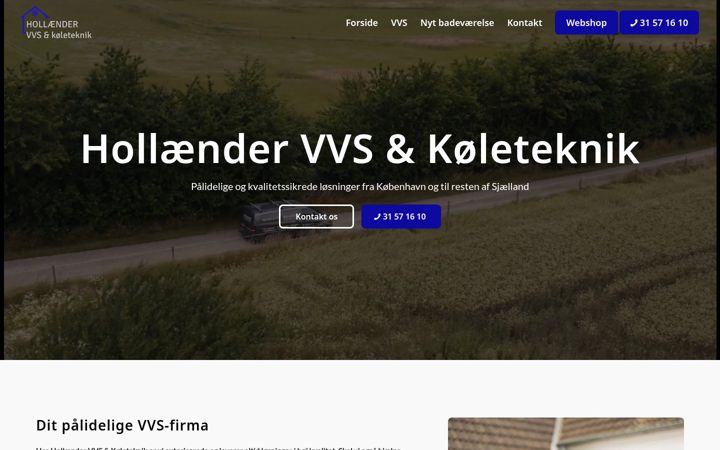 Screenshot of hollaendervvs.dk