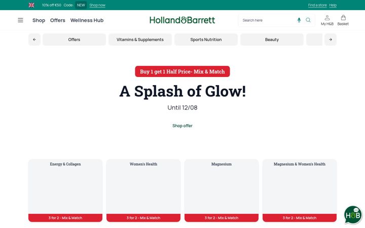 Screenshot of hollandandbarrett.com.cy
