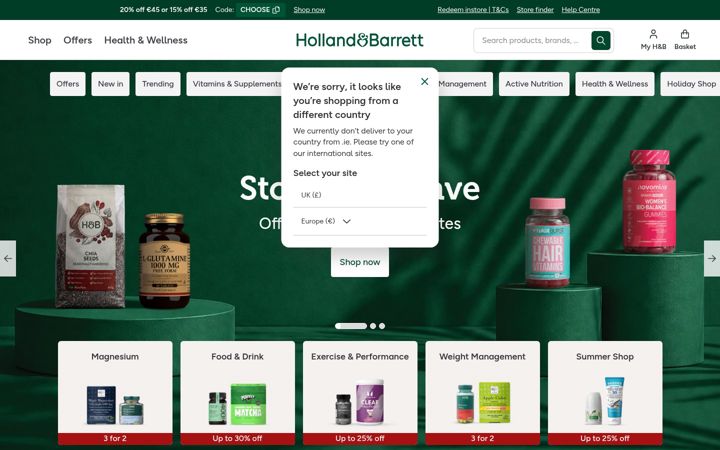 Skjámynd af hollandandbarrett.ie