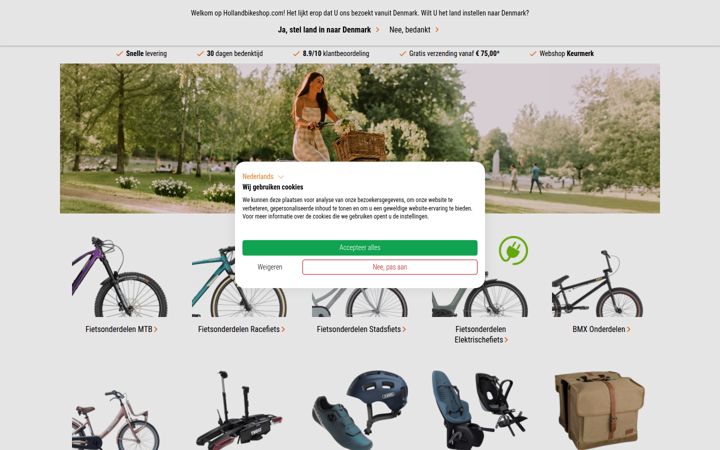 Screenshot of hollandbikeshop.com