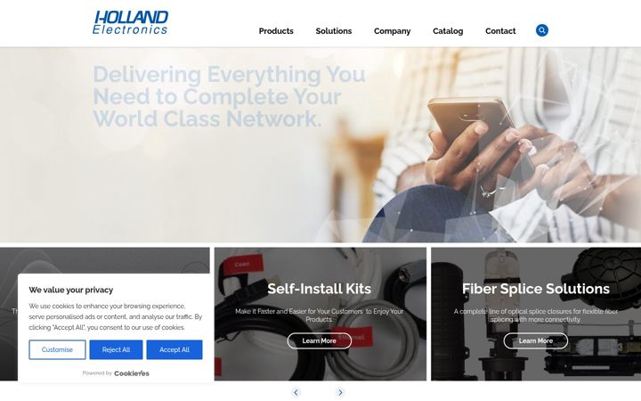 Screenshot of hollandelectronics.com