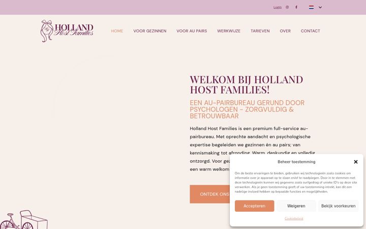 Screenshot of hollandhostfamilies.nl