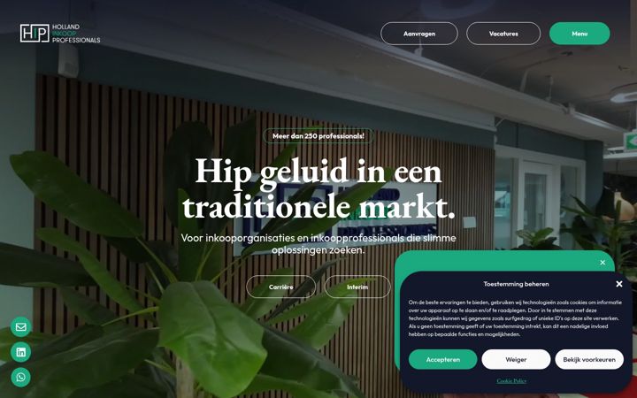 Screenshot of hollandinkoopprofessionals.nl