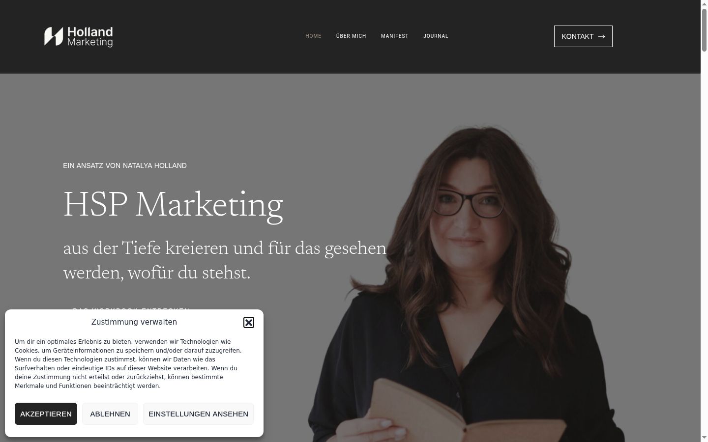 Screenshot des Einwilligungsbanners vor jeglicher Interaktion