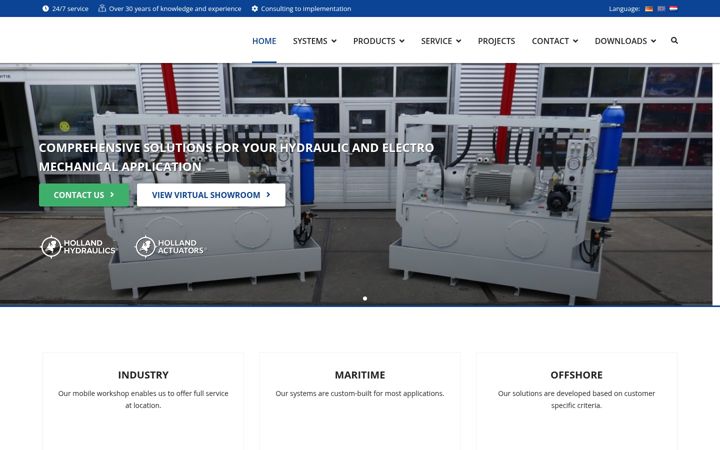 Screenshot of hollandmotiongroup.com