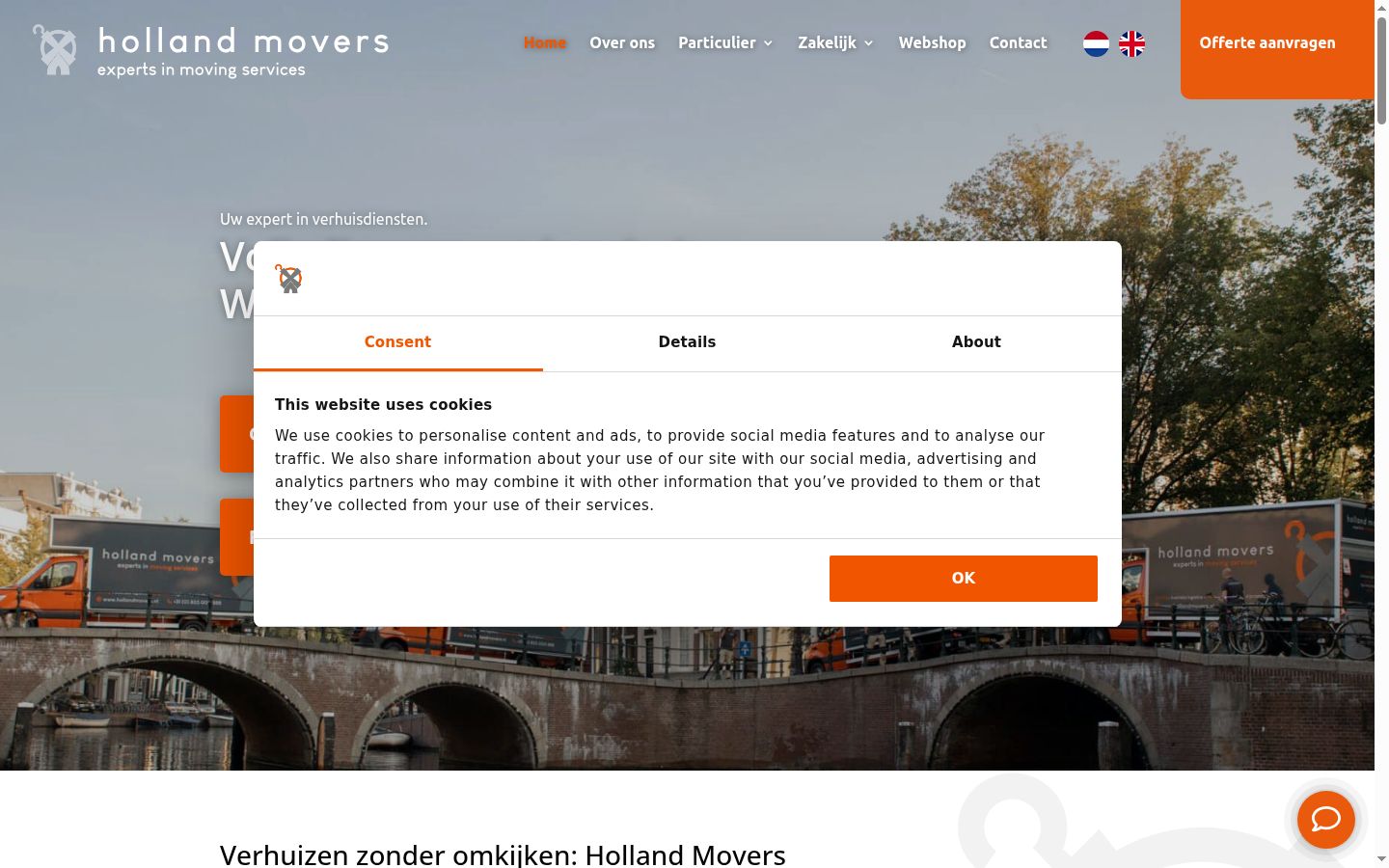 Zrzut ekranu banera zgody wyświetlanego przed jakąkolwiek interakcją