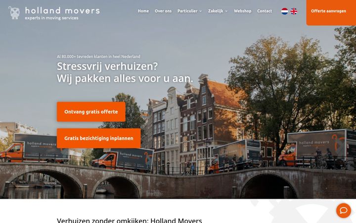 Screenshot of hollandmovers.nl