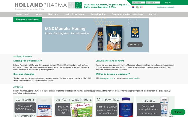 Screenshot of hollandpharma.nl
