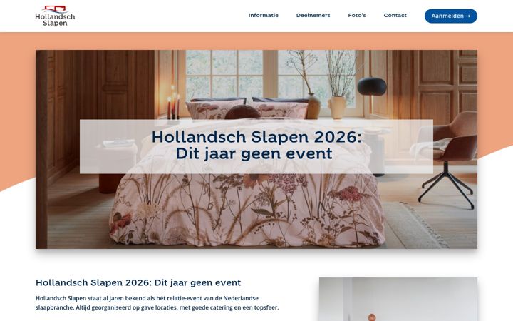 Screenshot of hollandschslapen.nl