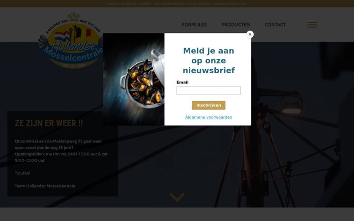 Screenshot of hollandsemosselcentrale.be