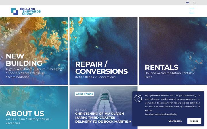 Screenshot of hollandshipyardsgroup.com