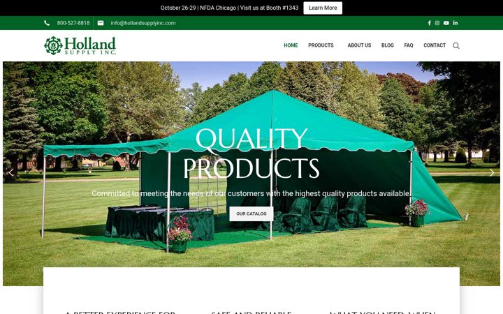 Screenshot of hollandsupplyinc.com