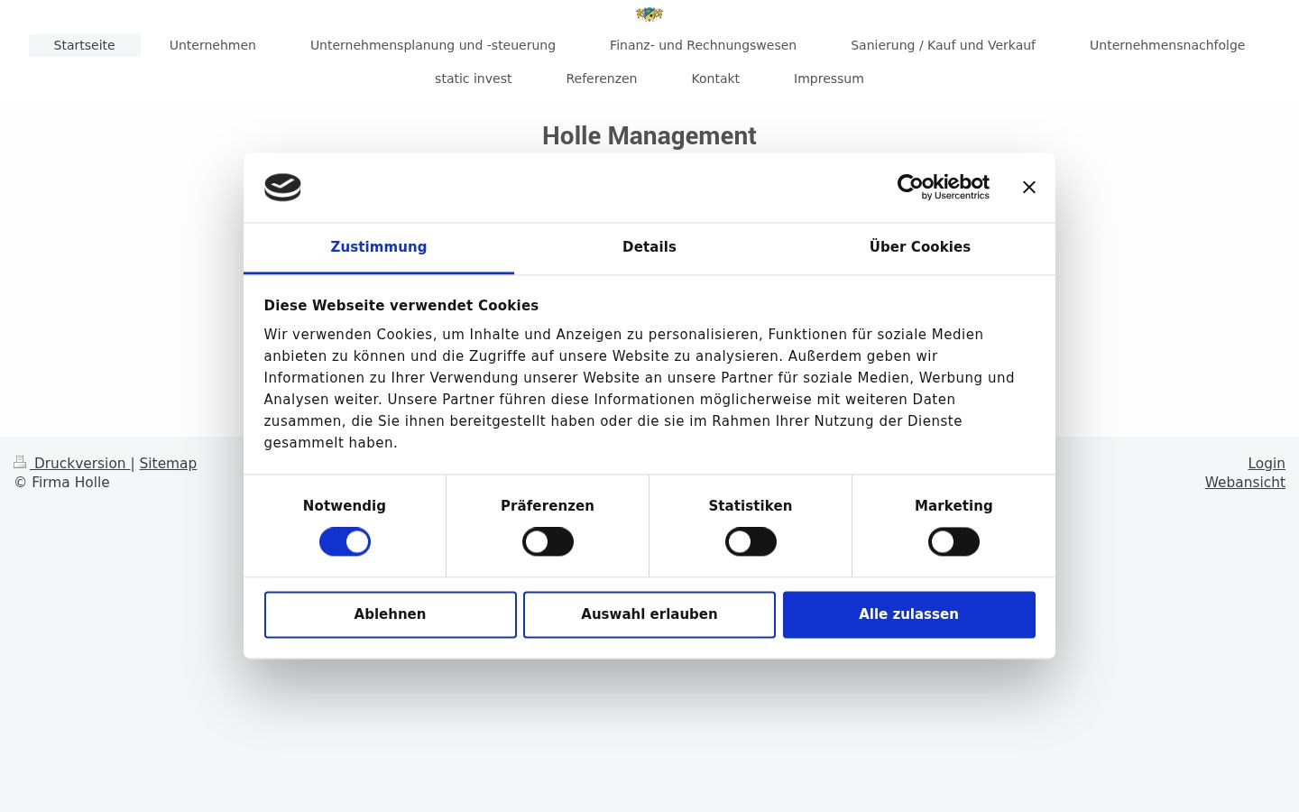 Screenshot del banner di consenso mostrato prima di qualsiasi interazione