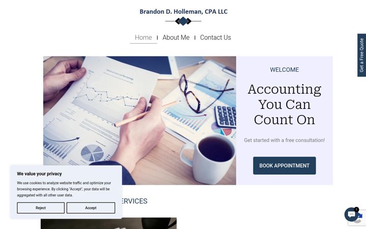 Screenshot of hollemancpa.com